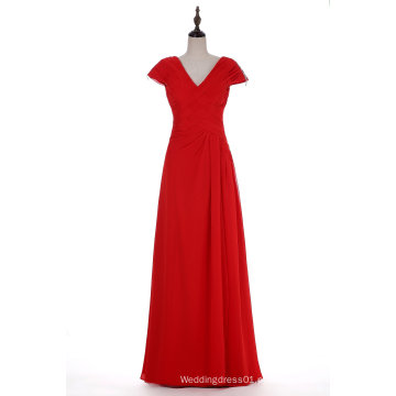 Aoliweiya New Standard Size V Neck Red Prom Dress